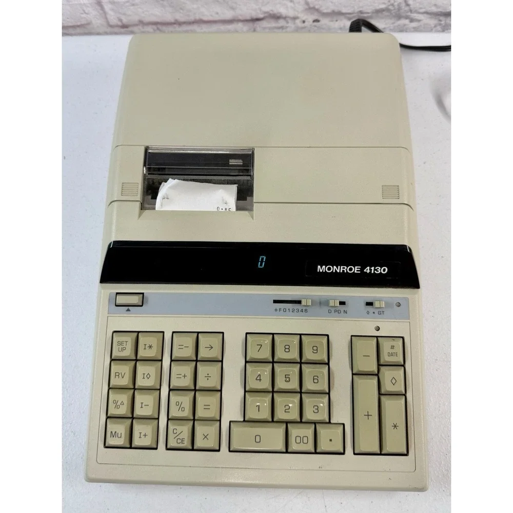 Vintage Monroe 4130 Printing Calculator Classic Retro Office Desktop EXCELLENT